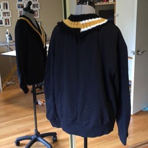 Zara Sweaters - Zara Black Sweatshirt Ribbed Knit Collar M Zara Sweaters - Zara Black Sweatshirt Ribbed Knit Collar M